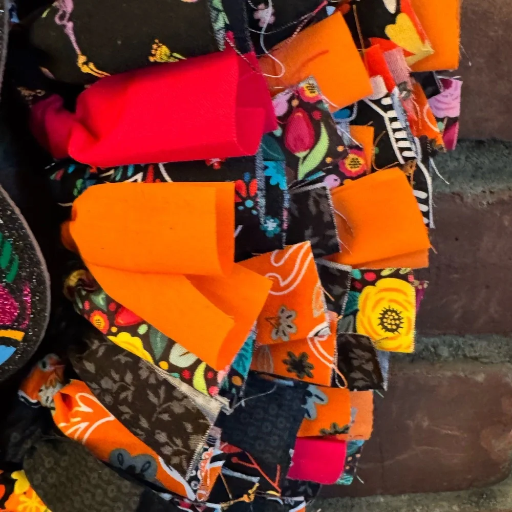 Day of the Dead Skull Halloween Rag Wreath